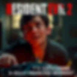 A character awkwardly reacting in a cutscene from Resident Evil 2, highlighting a silly moment.
