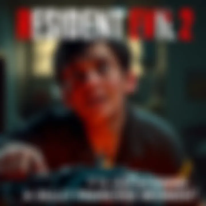 A character awkwardly reacting in a cutscene from Resident Evil 2, highlighting a silly moment.