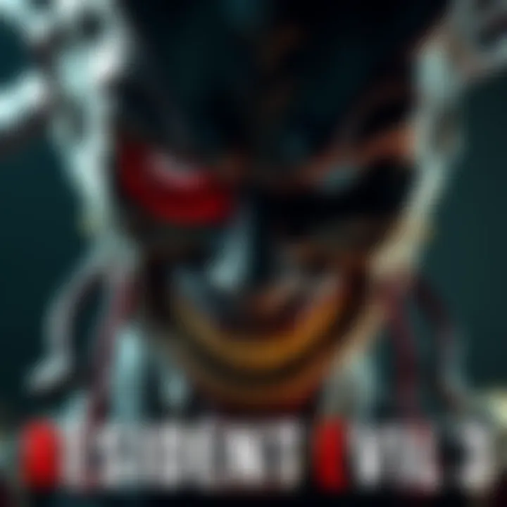 A close-up of the main antagonist from Resident Evil 3, showcasing their intimidating presence and design elements.