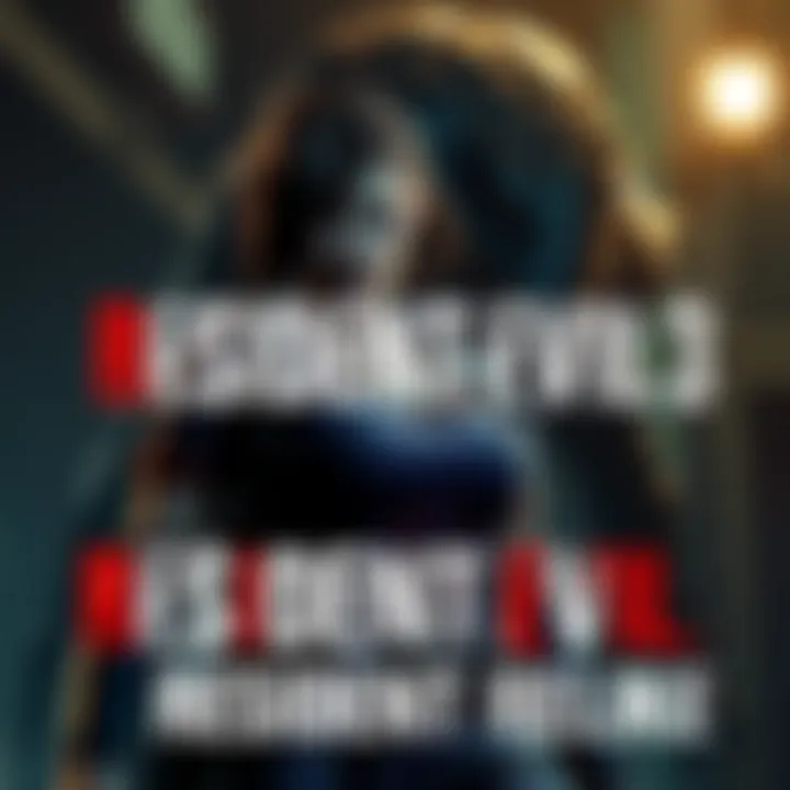 Cover art of Resident Evil 3 Remake featuring the main character, Jill Valentine, in a tense environment with a threatening monster in the background.