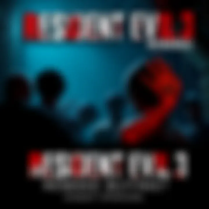 A scene showing intense gameplay from Resident Evil 3 Remake, featuring a character facing zombies in a dark environment.