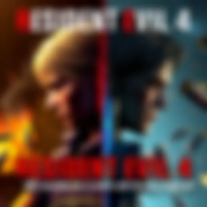 Side-by-side view of the original Resident Evil 4 and its HD remake showcasing gameplay elements