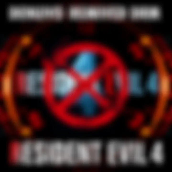 Screenshot of Resident Evil 4 logo with a crossed-out Denuvo symbol, showing a change in DRM system