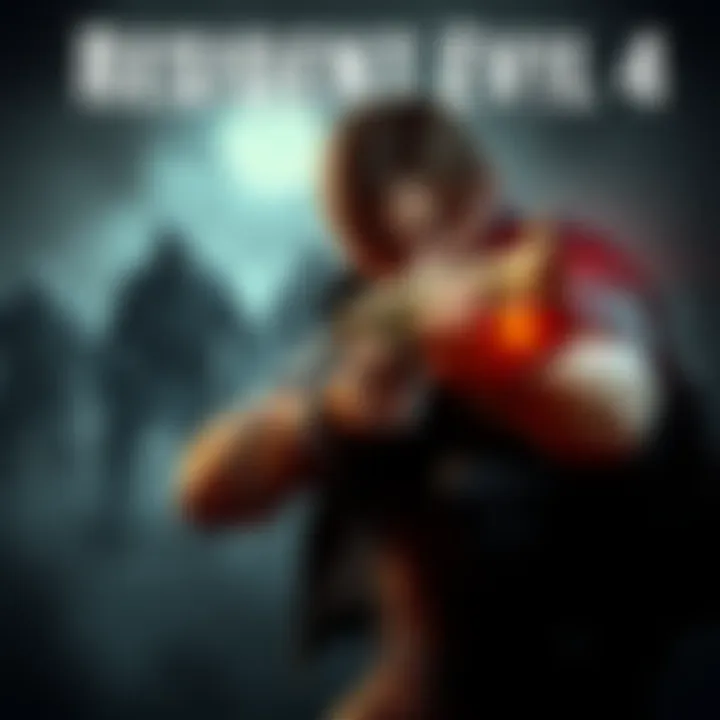 Resident Evil 4 Game Cover Cover of Resident Evil 4 showcasing the game's main character, Leon, aiming a weapon in a dark setting with ominous creatures in the background.