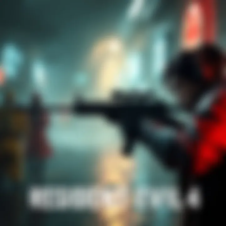 Resident Evil 4 Gameplay A character from Resident Evil 4 aiming a weapon in a suspenseful environment