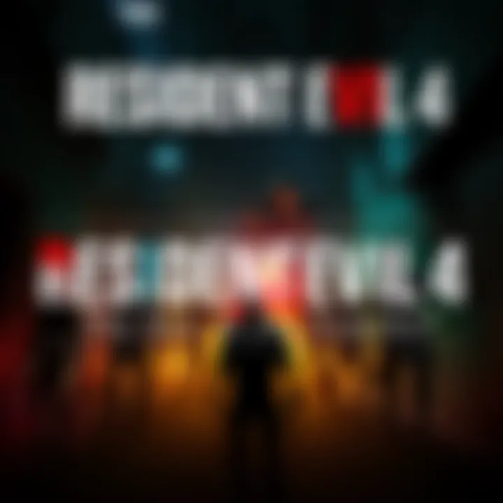 A character battling enemies in a dark, eerie setting from Resident Evil 4 remake, showcasing intense action and suspense.