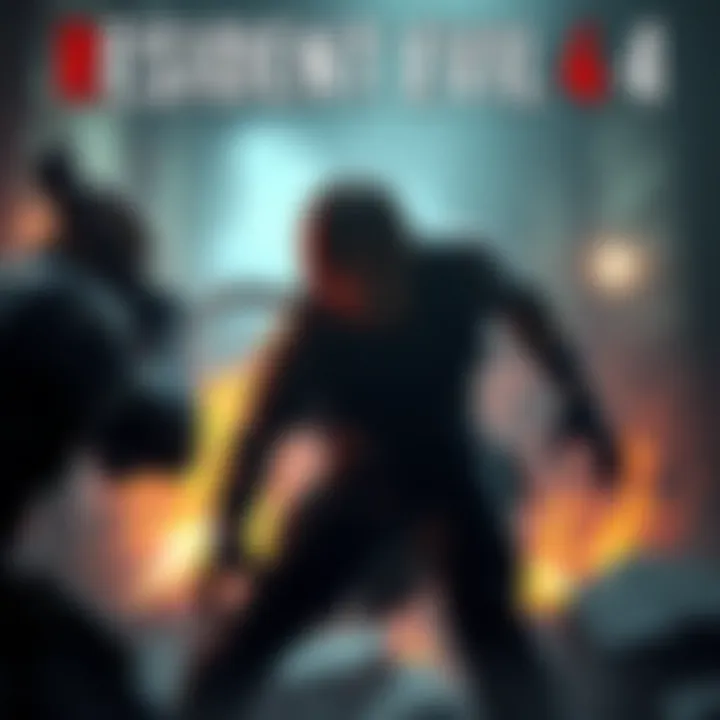 Resident Evil 4 Remake gameplay scene A player character facing a challenging enemy in Resident Evil 4 Remake, showing intense gameplay action.