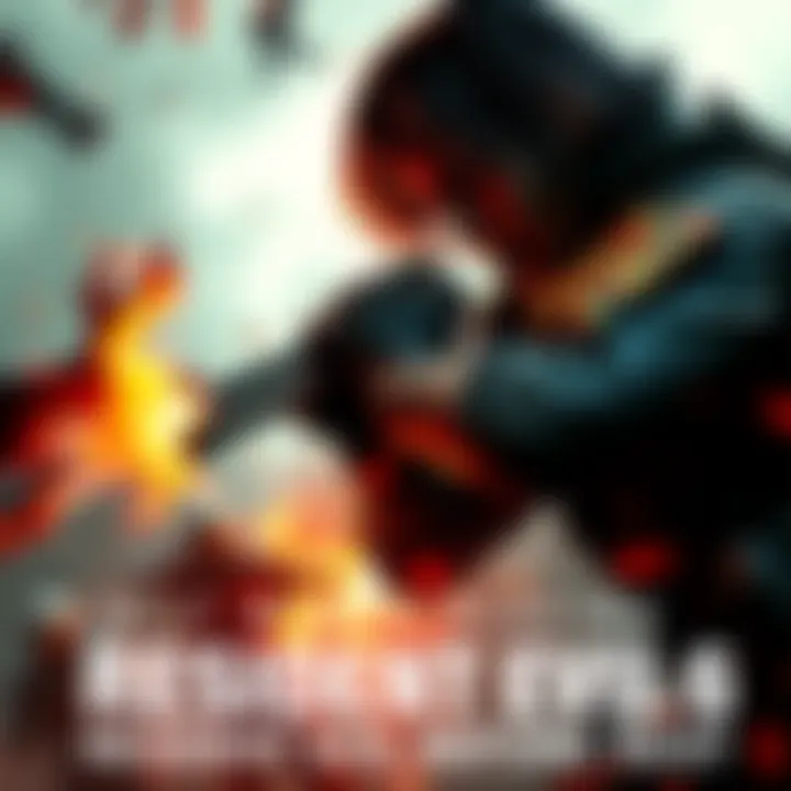 A character fighting zombies in Resident Evil 6, showcasing the action-packed gameplay with quick-time events.