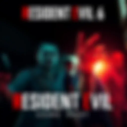 A tense moment from Resident Evil 6 showing characters battling zombies in a dark environment