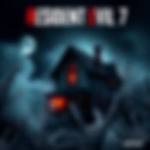 Resident Evil 7 Game Cover A dark and eerie scene from Resident Evil 7 with a haunted house surrounded by mist, representing the horror atmosphere of the game.