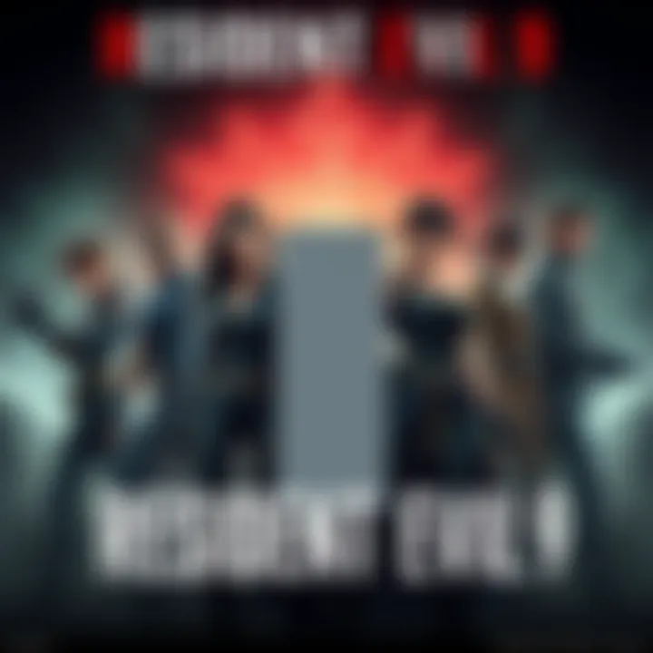 Concept art showing original characters from Resident Evil with empty spaces for Ada Wong and Chris Redfield, indicating their absence in the game.