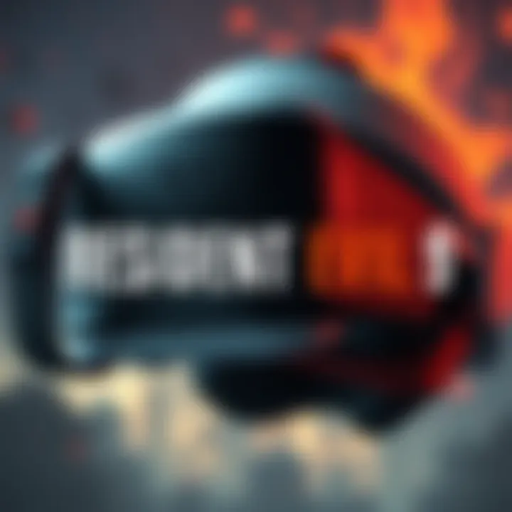 A close-up of a PSVR2 headset with Resident Evil 9 game art in the background, hinting at potential VR support.