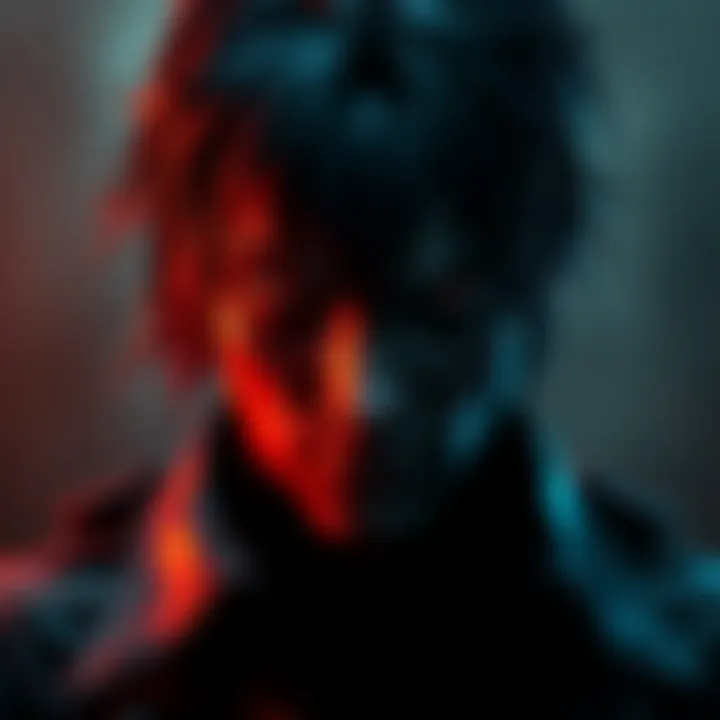 Resident Evil Character as Antagonist A Resident Evil character depicted as a potential antagonist, showcasing dark features and a menacing expression, set against an eerie background.