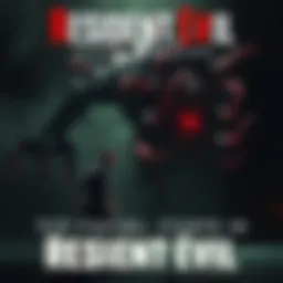 A dramatic scene featuring a player character facing off against a terrifying creature in a dark environment, with intense lighting and action elements.