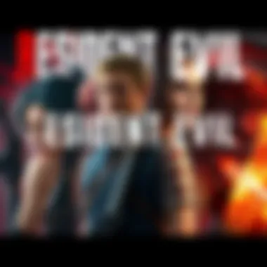 Resident Evil Character Showcase A collage of iconic Resident Evil characters like Leon and Jill, representing the game's standalone stories, with horror elements in the background.