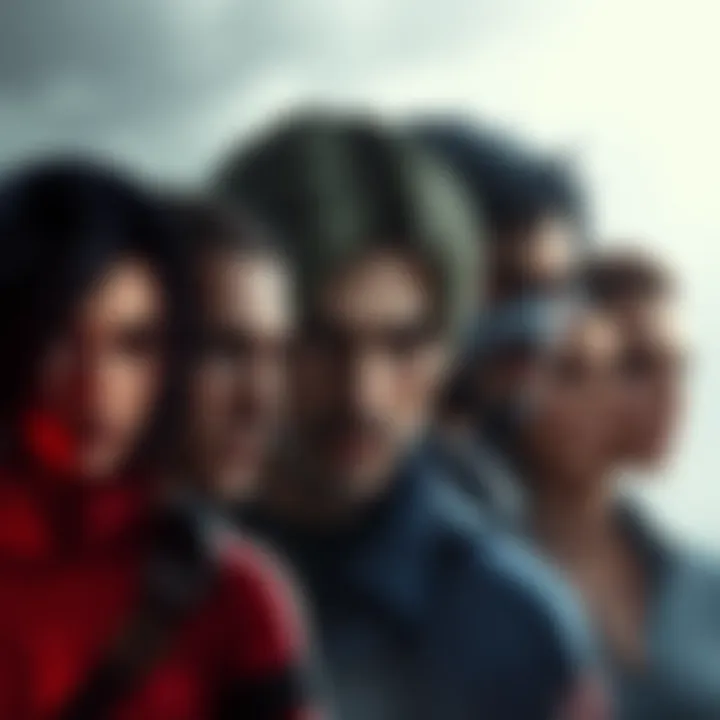 Various characters from the Resident Evil series gathered together; showing iconic faces from the franchise.