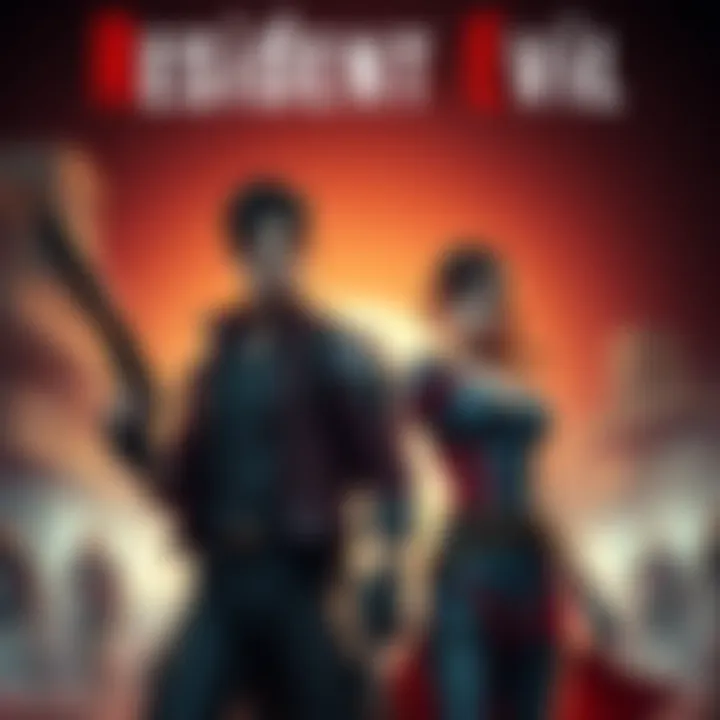 Leon and Grace in action with a dark, intense background hinting at Ada Wong's presence