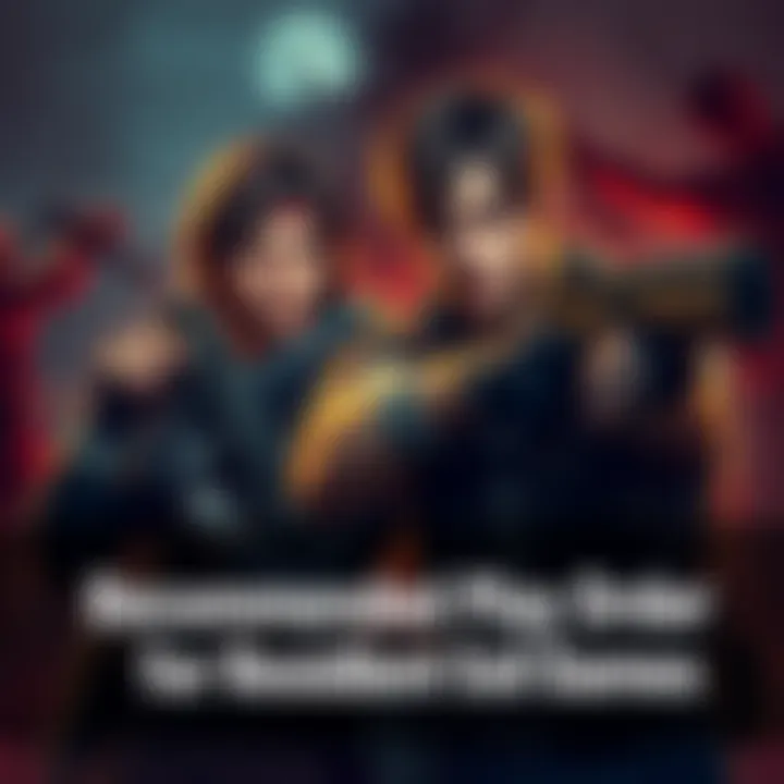 Leon and Ethan from Resident Evil series ready for action with a dark, haunted backdrop