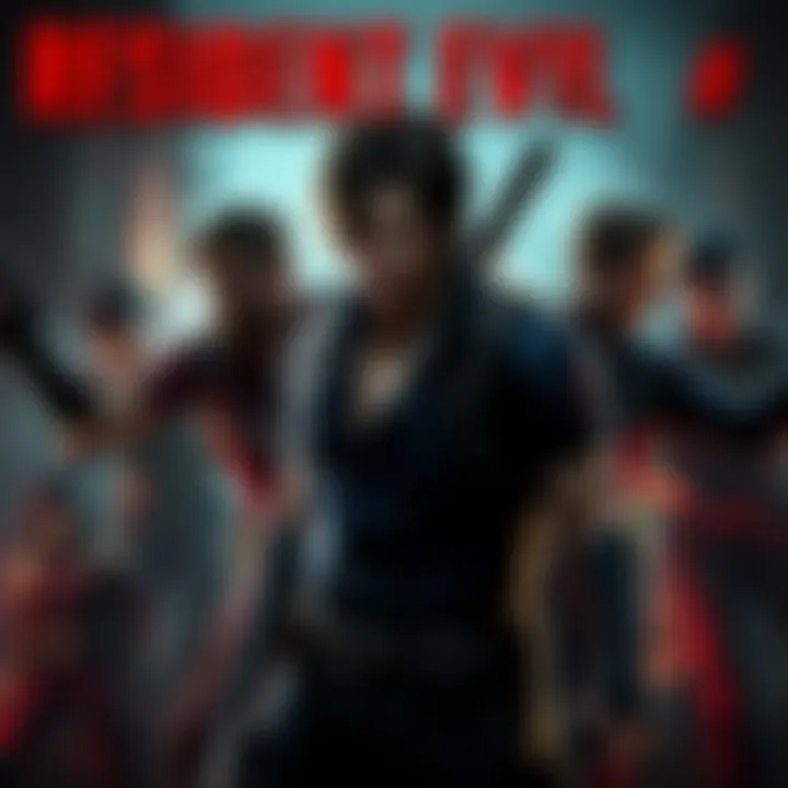 Characters from Resident Evil 5 and 6 compared to characters in Biohazard and Village, showcasing different styles and themes.