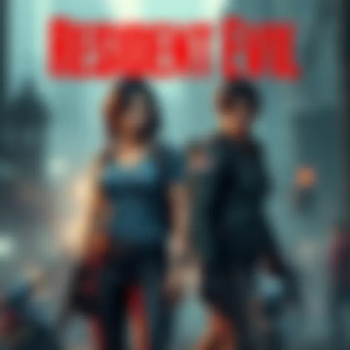 Claire and Leon from Resident Evil standing in a tense moment, ready for action in the game environment.