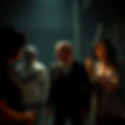 A tense moment from Resident Evil: Code Veronica X showing characters in a dark, eerie setting with hints of humor.