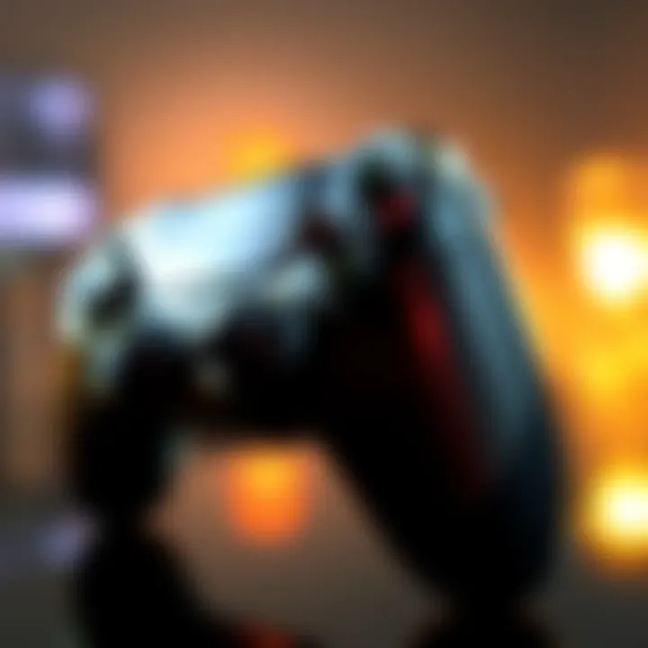 A close-up of a game controller featuring tank controls for Resident Evil gameplay