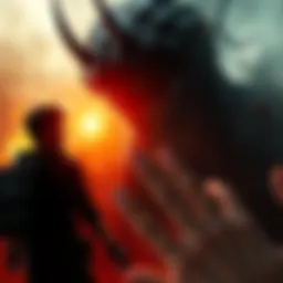 Resident Evil Cutscene Action Creepy atmosphere with characters facing a monstrous threat in a tense Resident Evil scene