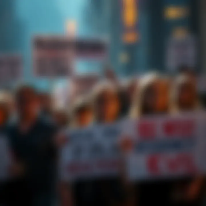 Group of fans holding signs expressing anger over the new Resident Evil movie's lack of faithfulness to the games