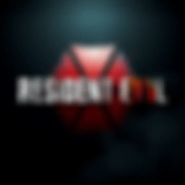 Resident Evil Franchise Logo Logo of the Resident Evil franchise with a dark background, symbolizing the secretive nature of Umbrella Corporation.