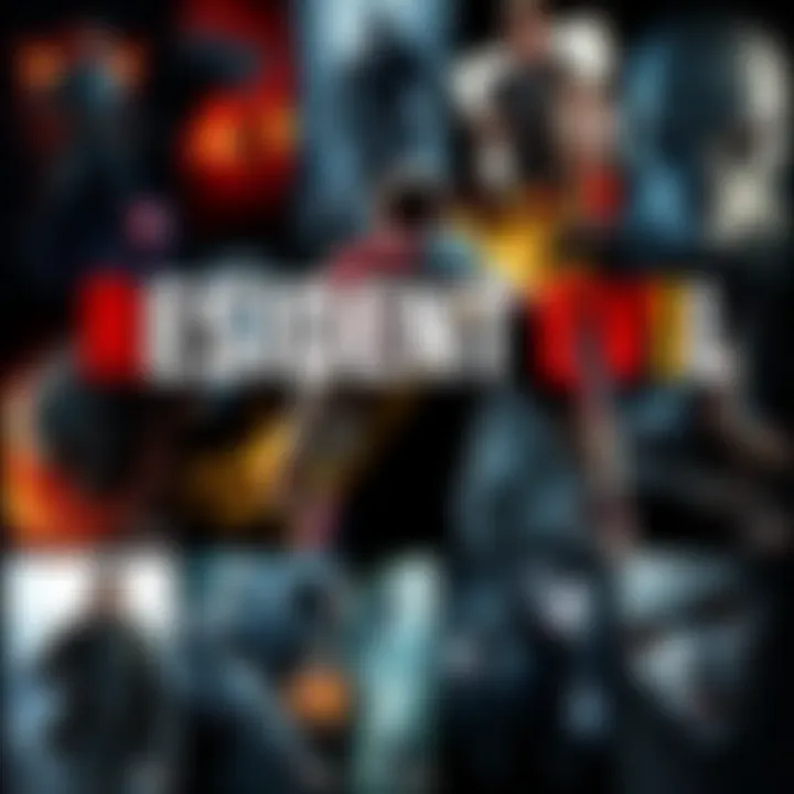 A collage of various Resident Evil game covers featuring different characters and monsters from the franchise.