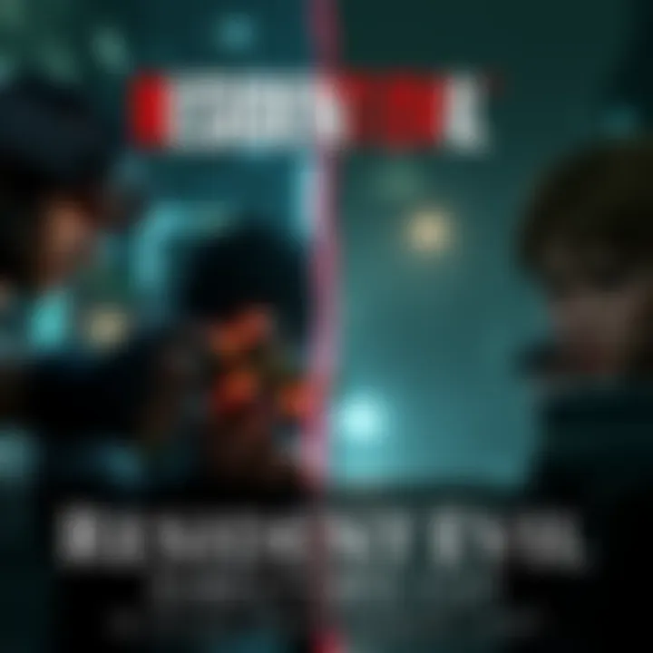 A split image showing gameplay from Resident Evil and its Directors Cut, highlighting key differences in graphics and environment design.