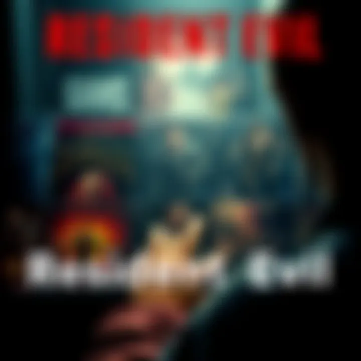 Resident Evil Game Selection A person looking at various Resident Evil game covers with iconic characters and horror themes