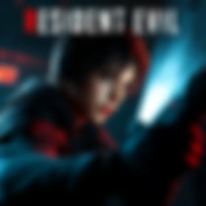 A gamer playing Resident Evil, focused on solving challenges with a character holding a flashlight in a dark environment.