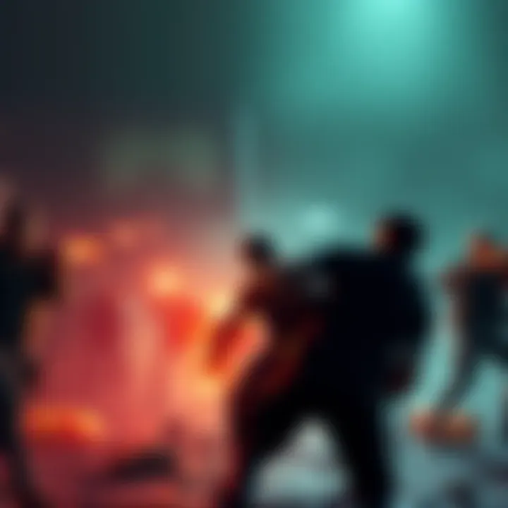 A scene from Resident Evil Outbreak showing characters fighting zombies online