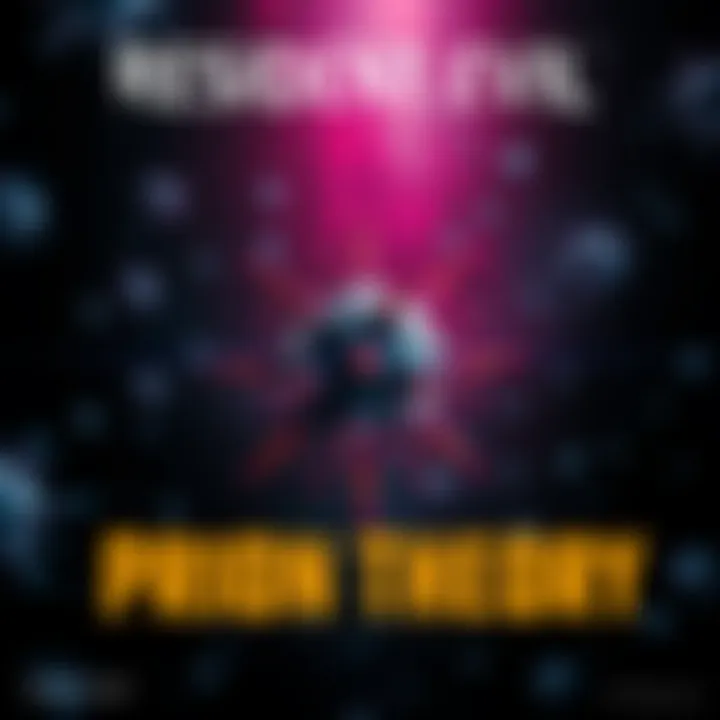 Fan theory artwork featuring a prion pathogen concept in a dark, eerie setting with mutated cells