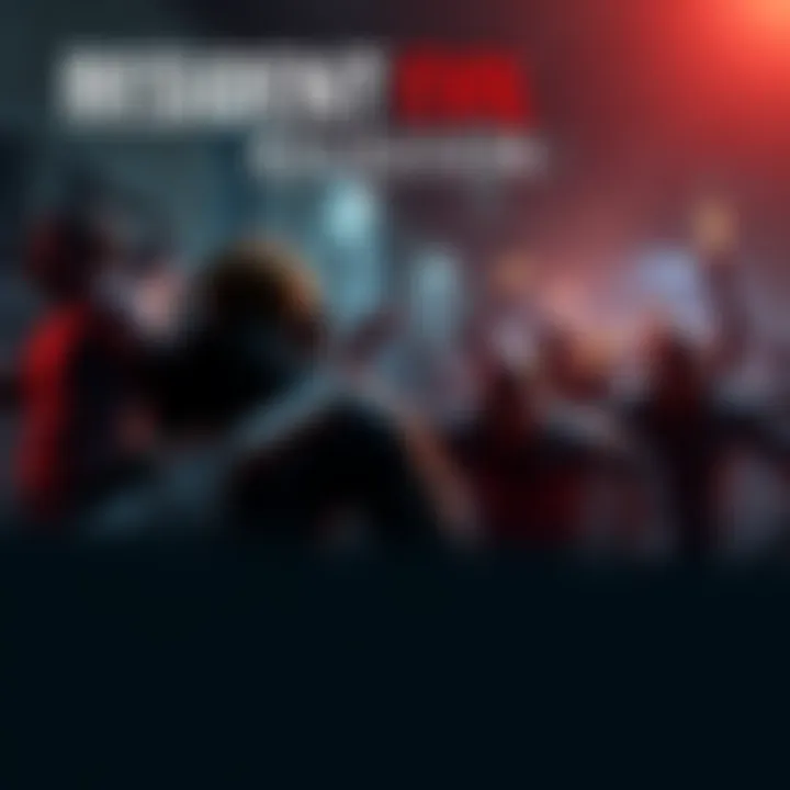 A thrilling combat scene featuring protagonist Leon facing off against a zombie horde in an intense setting.