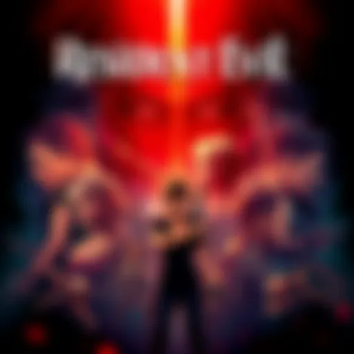 A graphic celebrating the 200 million sales milestone of the Resident Evil series featuring iconic game characters and motifs.