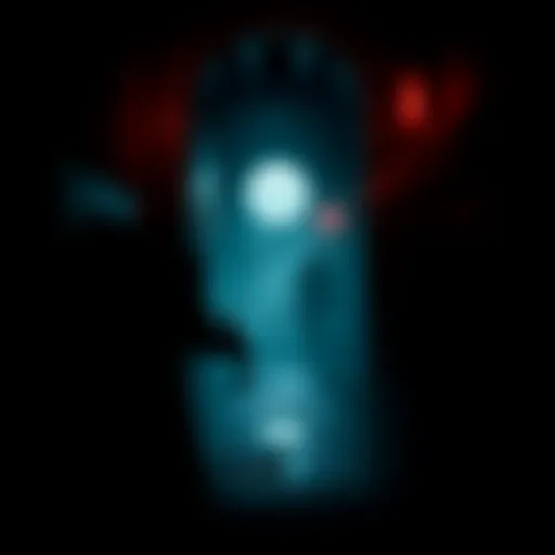 A character hiding in shadows, with tense atmosphere and lurking enemies, inspired by Outlast gameplay style.