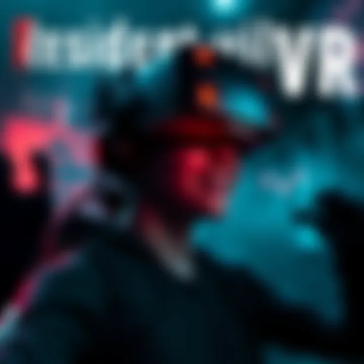 A player experiencing Resident Evil in virtual reality with a headset on, surrounded by dark and suspenseful imagery.