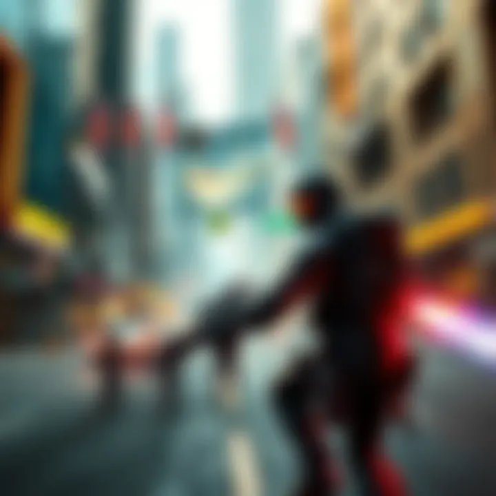 A soldier fighting against alien invaders in a futuristic city setting from Resistance: Fall of Man
