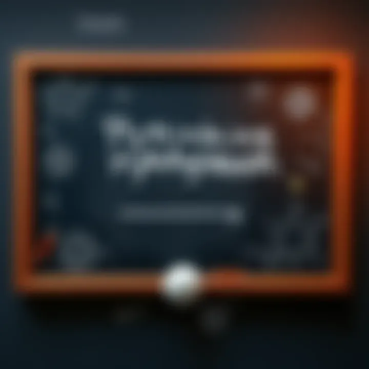 An image showing a chalkboard with geometric shapes and Pythagorean theorem written on it, alongside modern mathematical symbols, reflecting a blend of traditional and contemporary math ideas.