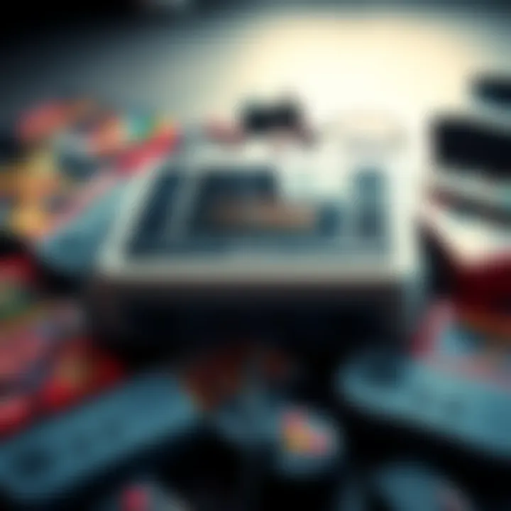 A vintage video game console surrounded by classic game cartridges, representing overlooked games that need a modern remake.