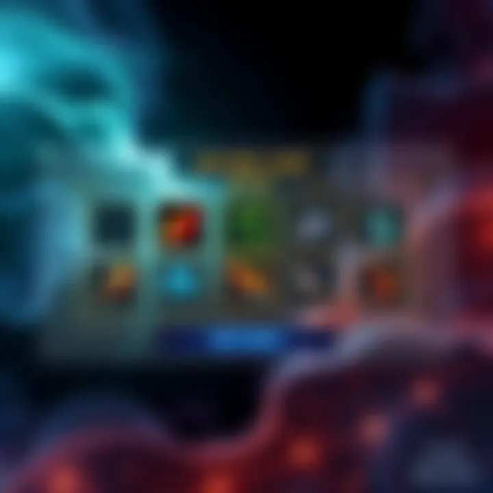 A gameplay screen showing six skill slots available for selection