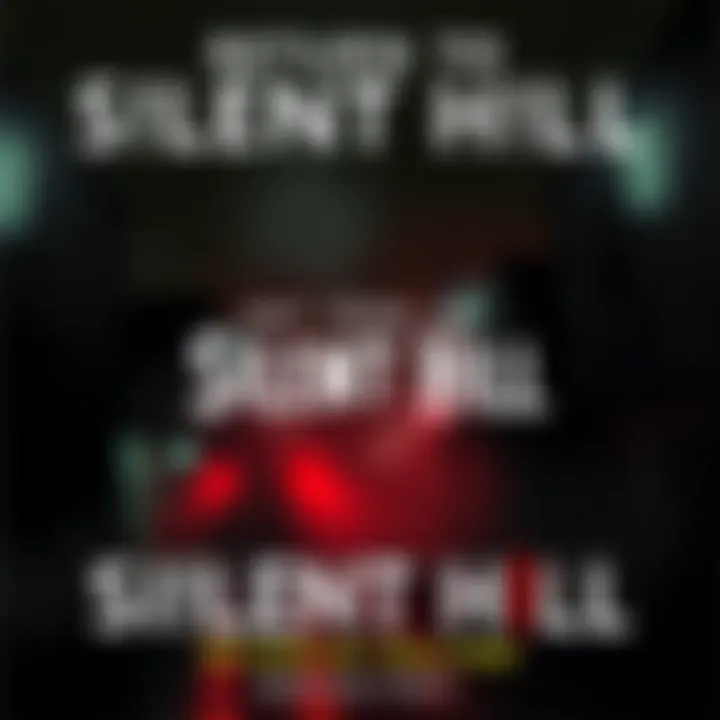 A chilling promotional poster for Return to Silent Hill featuring dark, foggy streets with eerie shadows.