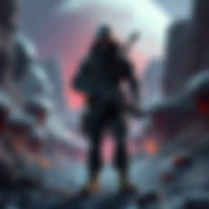 A character from Returnal standing in a mysterious alien landscape with weapons ready, showcasing the game's intense atmosphere.