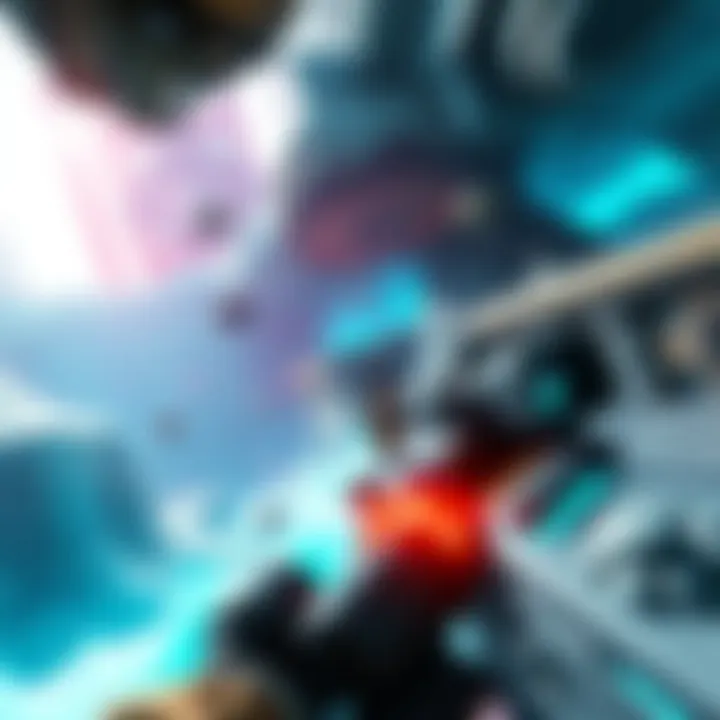 Returnal Gameplay Scene A dramatic scene from Returnal showing a character navigating an alien environment filled with vibrant colors and challenging obstacles.