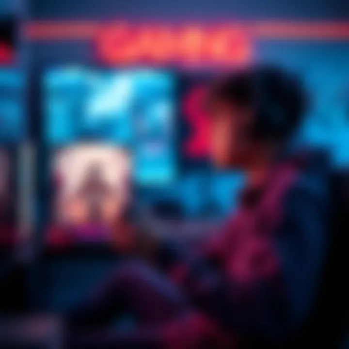 Returning to Gaming Person sitting in front of a gaming console, holding a controller and looking focused while playing a game after a break.