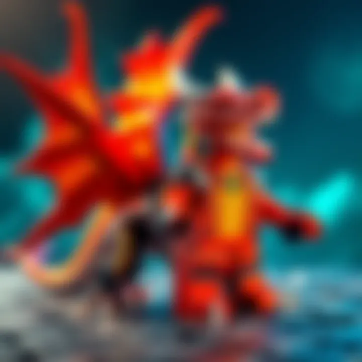 Lego Godrick model featuring a new design of a grafted dragon