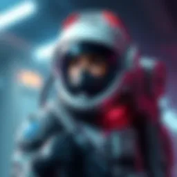 Artwork of The Nurse as an astronaut medic with a damaged helmet, showcasing her new theme and backstory elements.