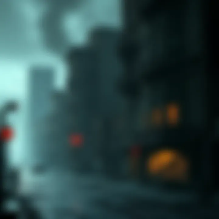 Revisiting Raccoon City A nostalgic scene of Raccoon City with crumbling buildings and eerie atmosphere, reflecting the past for older Resident Evil fans.